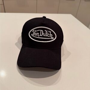 Von Dutch Black and White Logo Cap